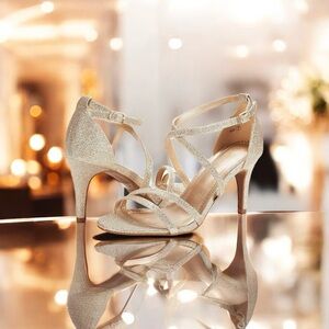 🆕 Glittering Gold Strappy Heels